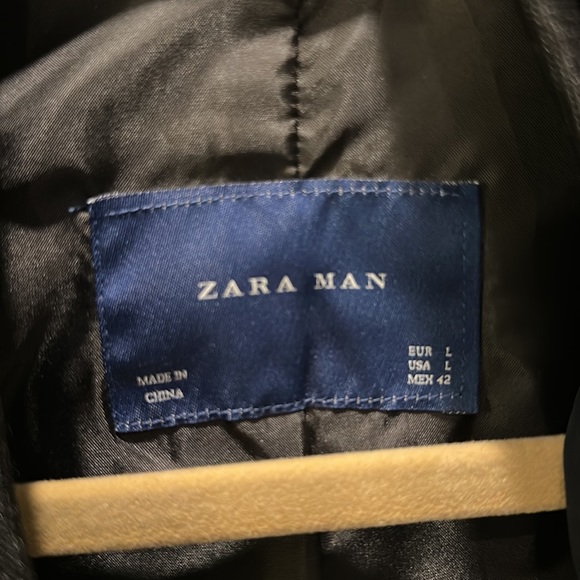 Zara Man Bomber Nylon Bomber Navy - Men’s Large - Picture 2 of 3